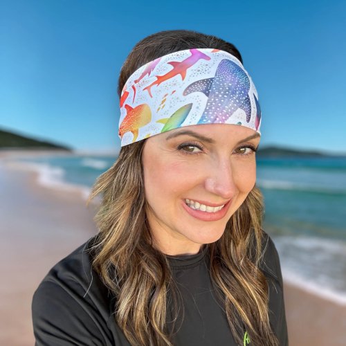 Rainbow Shark Headband Web